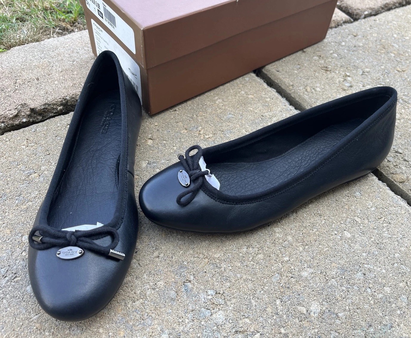 Coach Lara Silk Nappa Black Slip-On Ballet Flats Women’s Size 6M