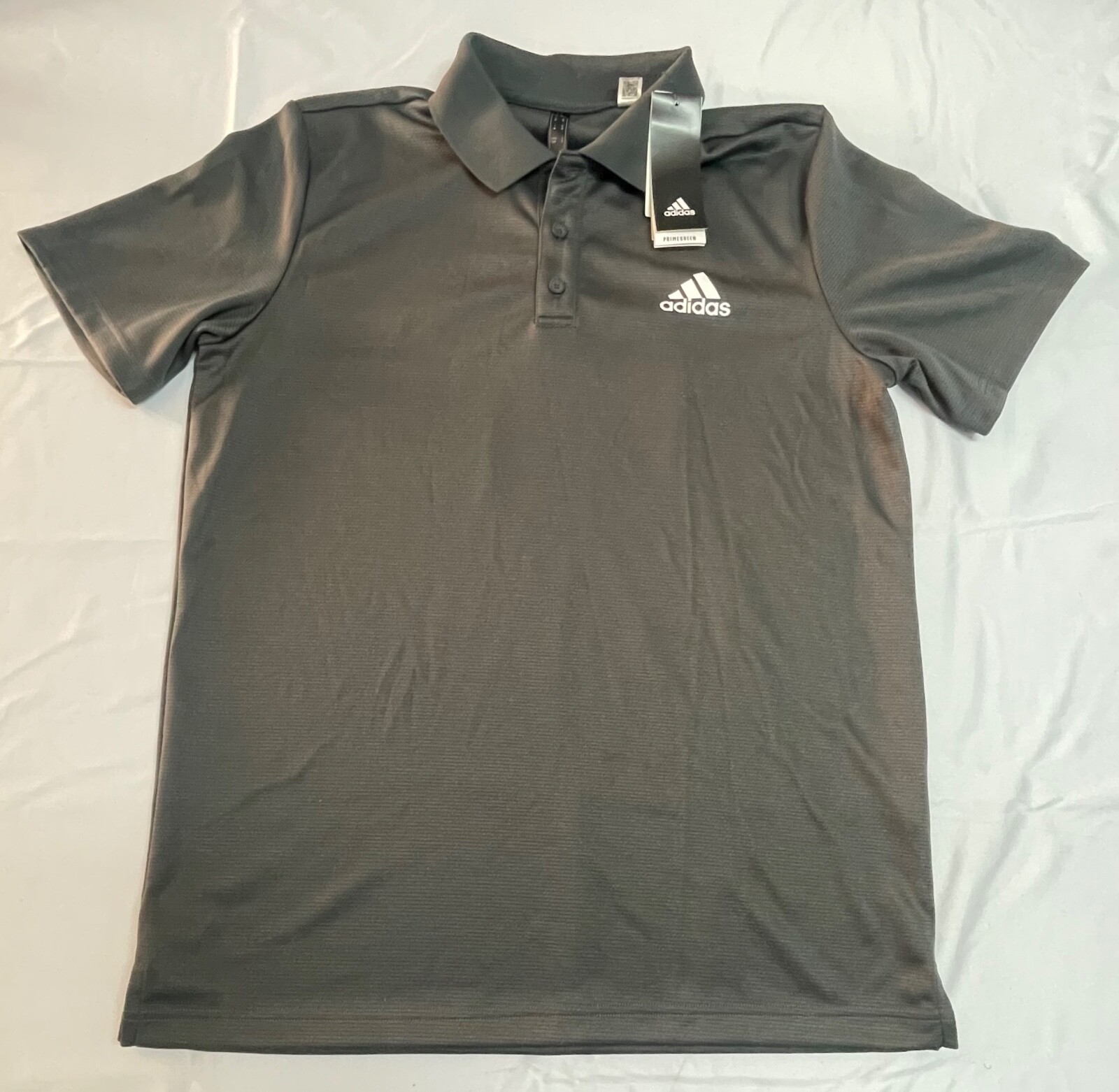 ADIDAS MENS POLO GREY PRIMEGREEN MEDIUM M D2M POLO