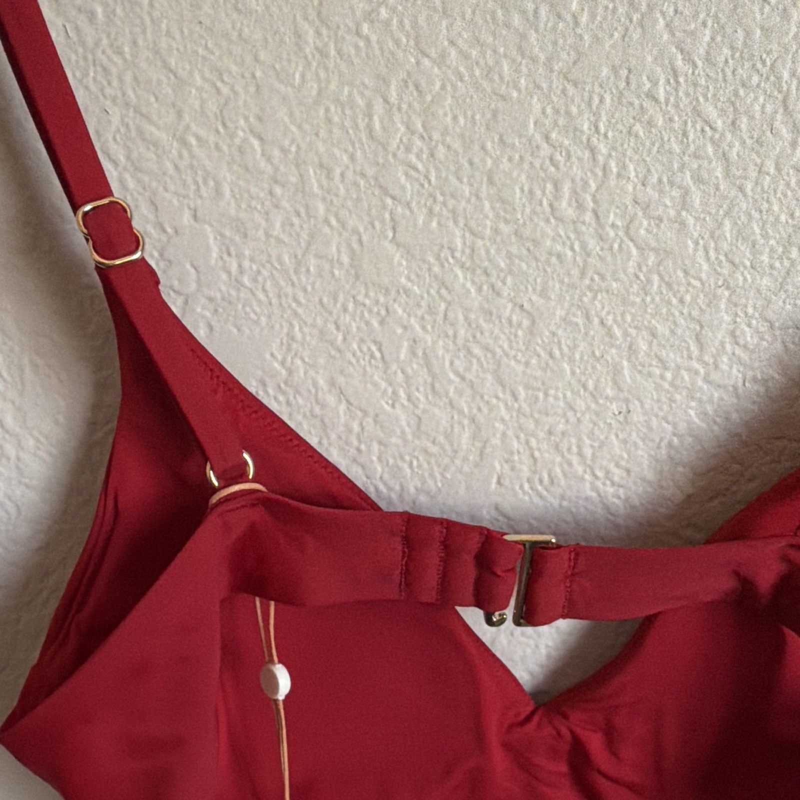 Quince Red Solid 2-Piece Bikini Set XS Spaghetti Strap Adjustable Recycled