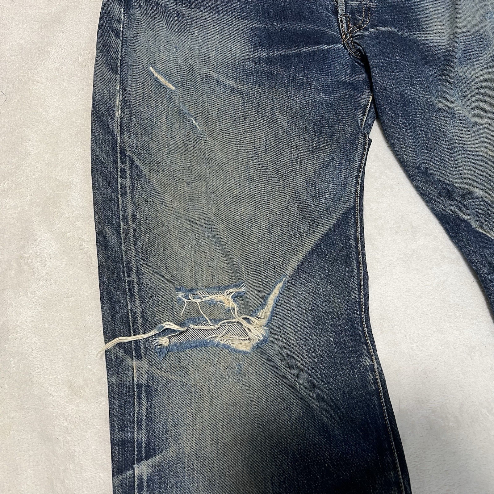 Levi’s 501XX 555 Valencia USA Big E Selvedge Jeans W33 L36 Distressed Boro