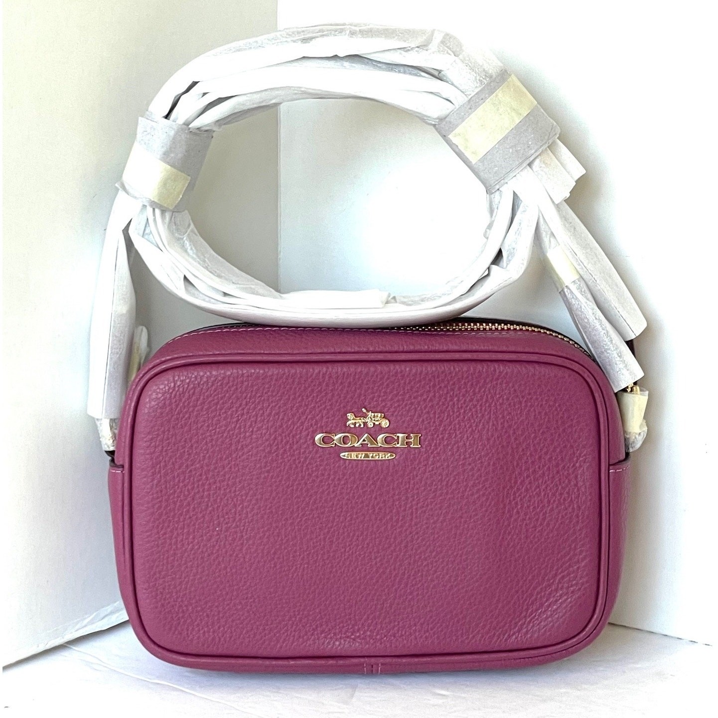 Coach Mini Jamie Camera Bag CQ875 Pink Pebble Leather Crossbody ORGPKG
