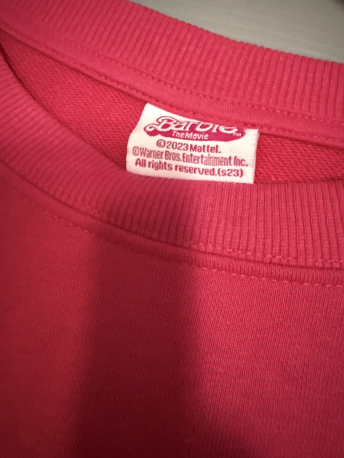 Primark Barbie Pink Lounge Set Sweatshirt Jumper Sweater Shorts Size L