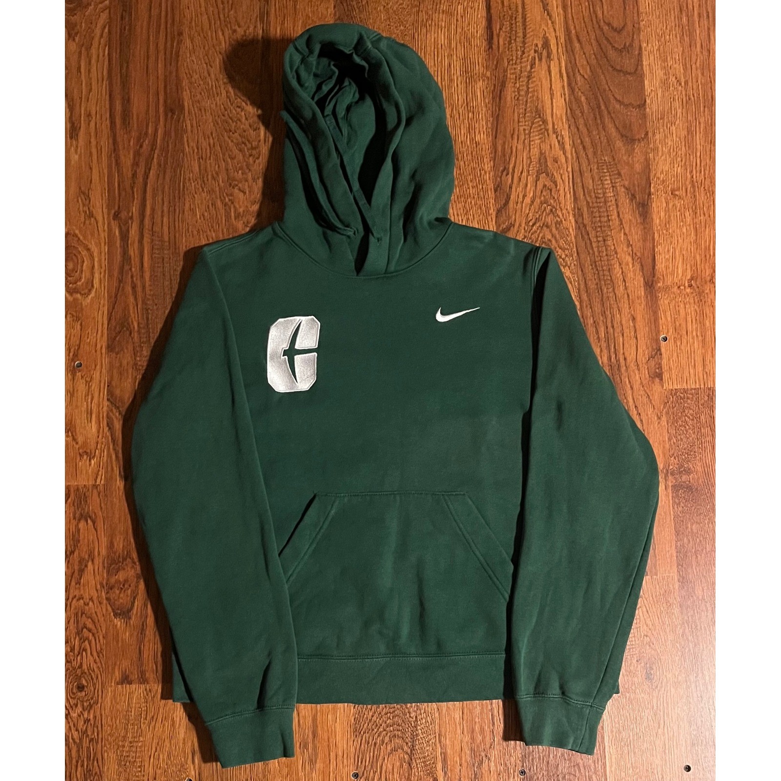 Nike Mens Forest Green Pullover Hoodie Charlotte 49ers Swoosh Sweatshirt Size M