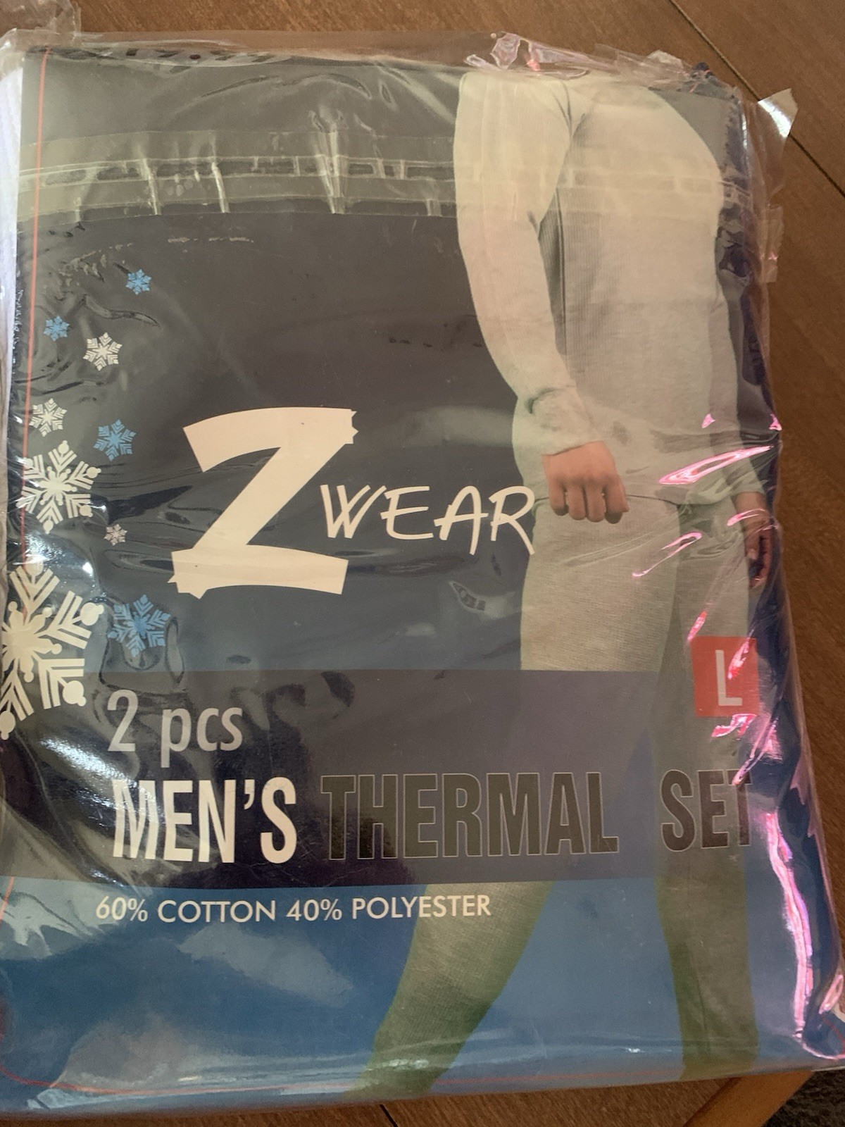 Z~Wear Men’s Large Thermal 2 Sets Top/Bottom NEW White/Gray