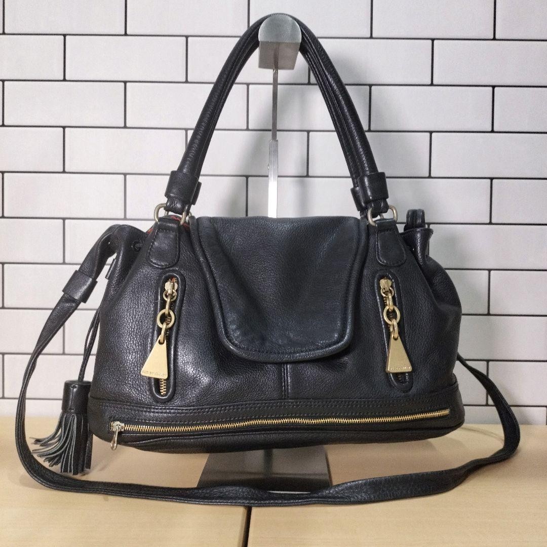 See By Chloe Y2K Leather Shoulder Bag with Fringe Tassel Black Used From Japan