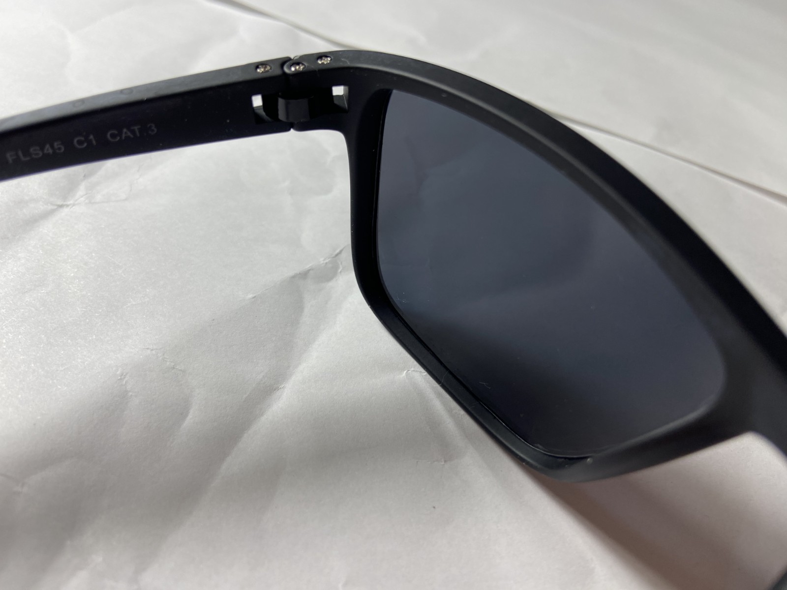 Matte Rubber Black Sunglasses Pebbled Texture Square Frames Blue Lenses FLS45 C1