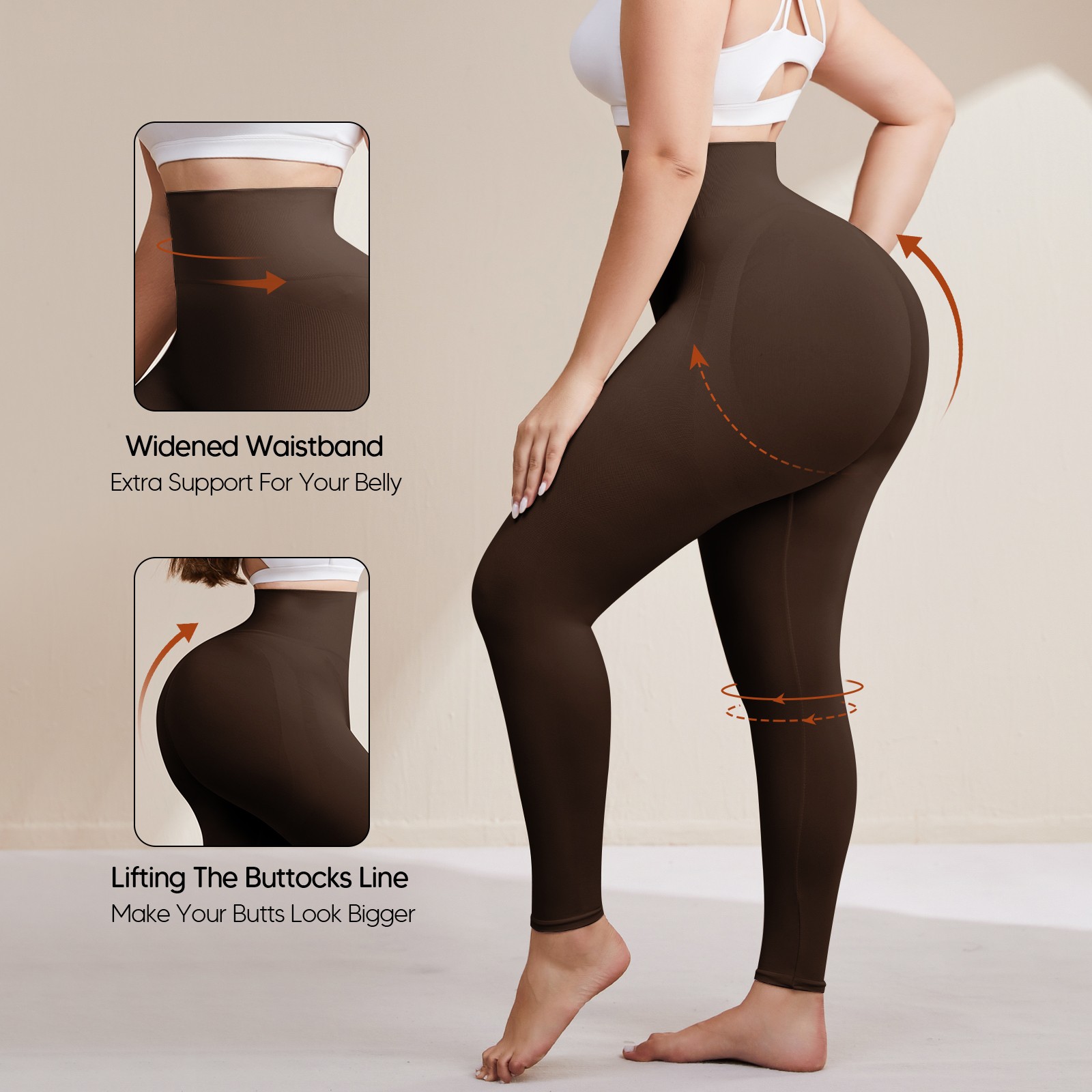 Plus Size Slimming Anti Cellulite Compression High Waist Leggings Leg Shaper