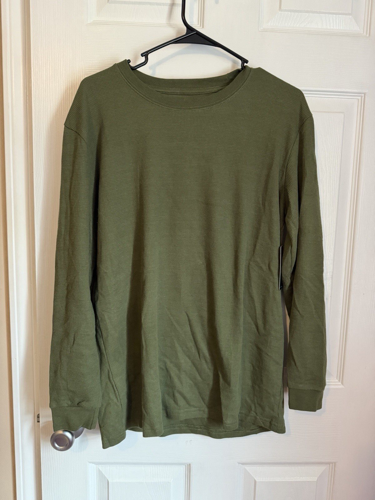 Blue Ice Men’s Olive Crew Neck Knit Pullover Sweater Long Sleeve Size M