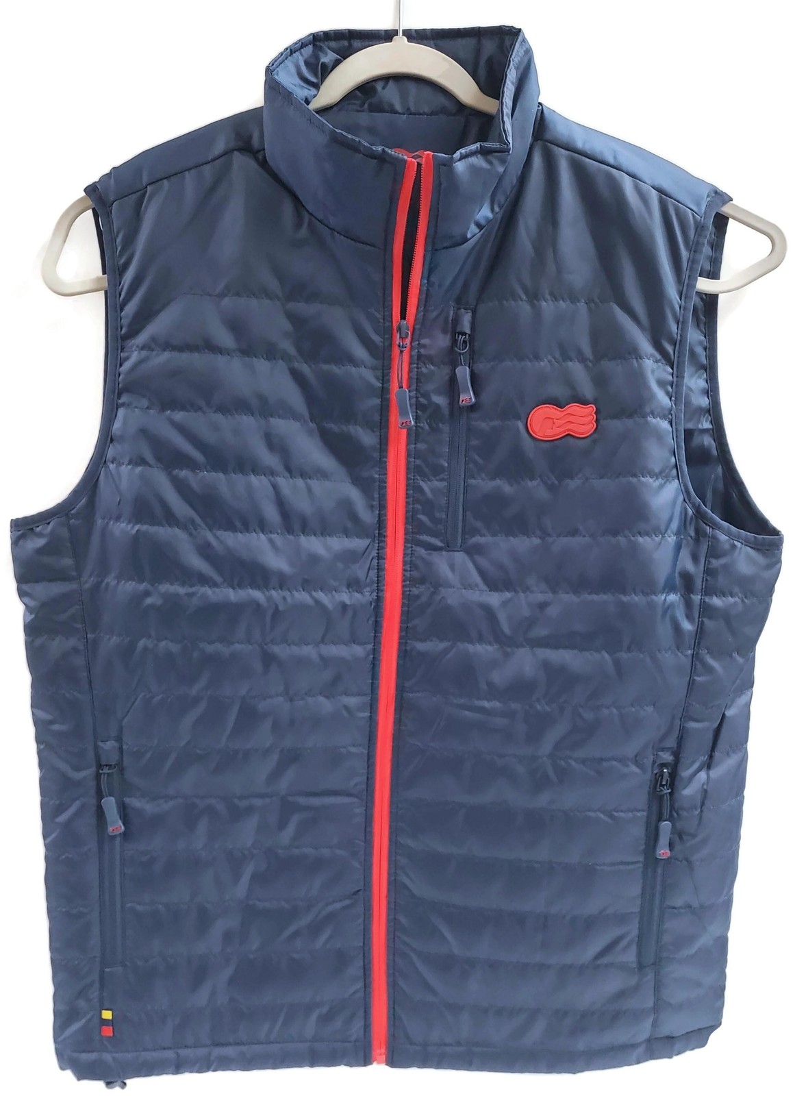 Princess Vest Mens Large Blue Quilted Insulated Full Zip Sleeveless Outdoor