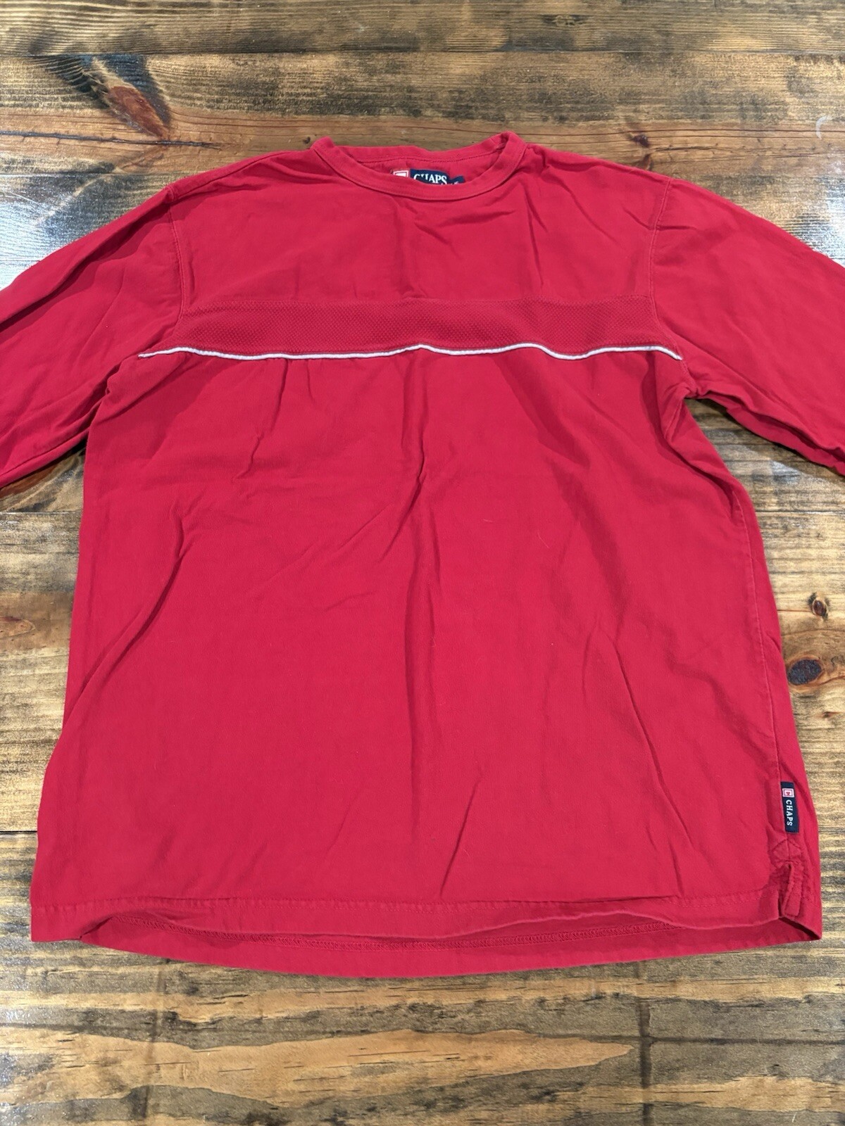 Chaps Sweatshirt Mens Red Crewneck Classic Preppy Outdoors Grandpa Sweater Retro