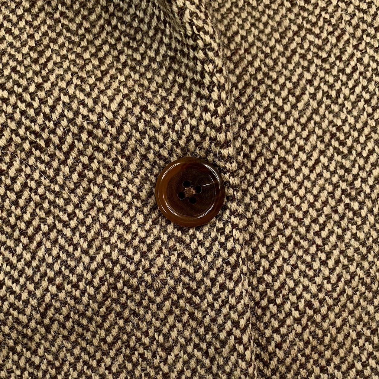 VTG 40 L Southwick Clothes Light Brown Chunky Knit Patch Pocket Wool Blazer