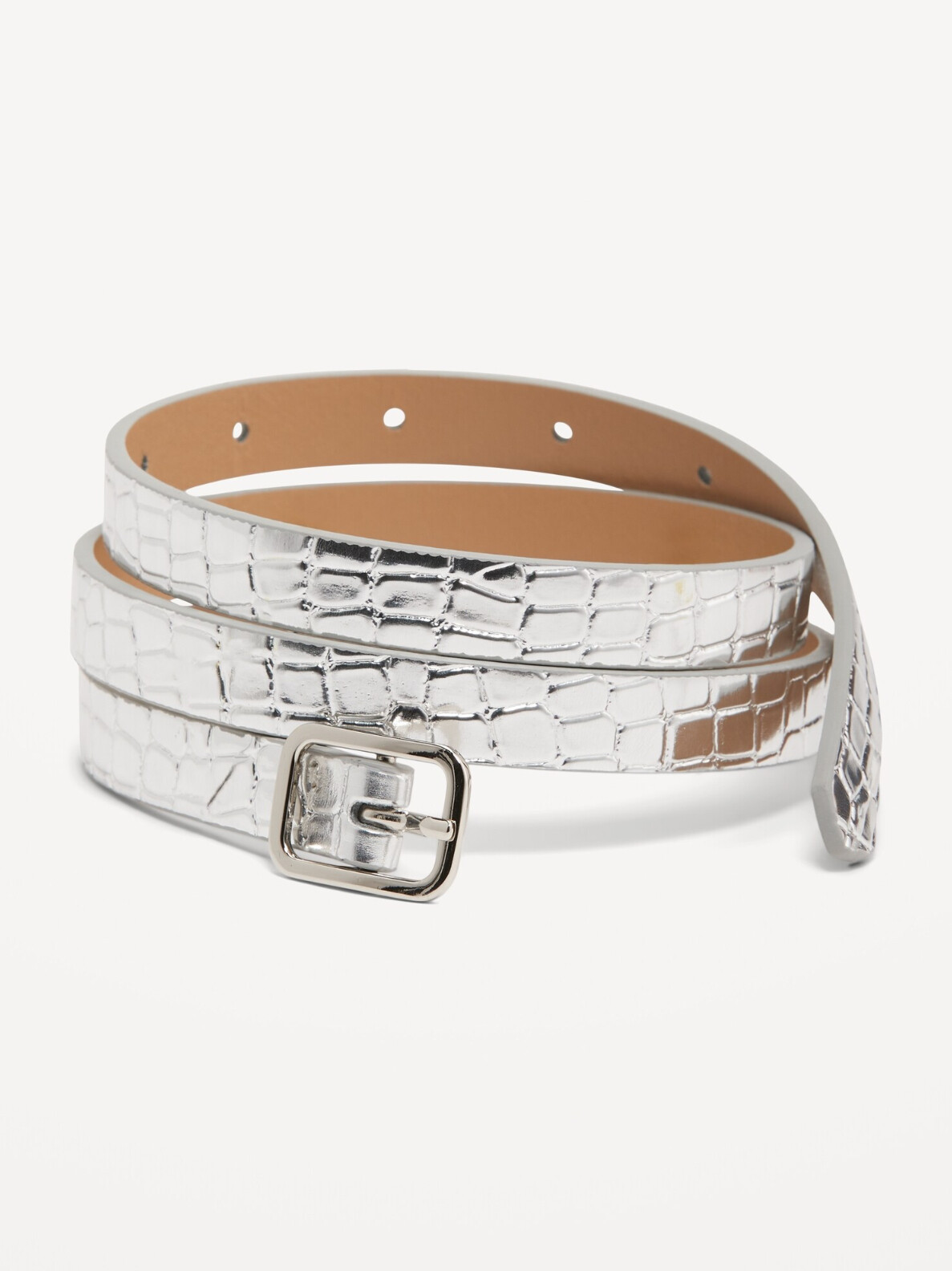 Old Navy Women’s Skinny Metallic Silver Belt (0.75 Inches) Size XS-S M-L XL-XXL