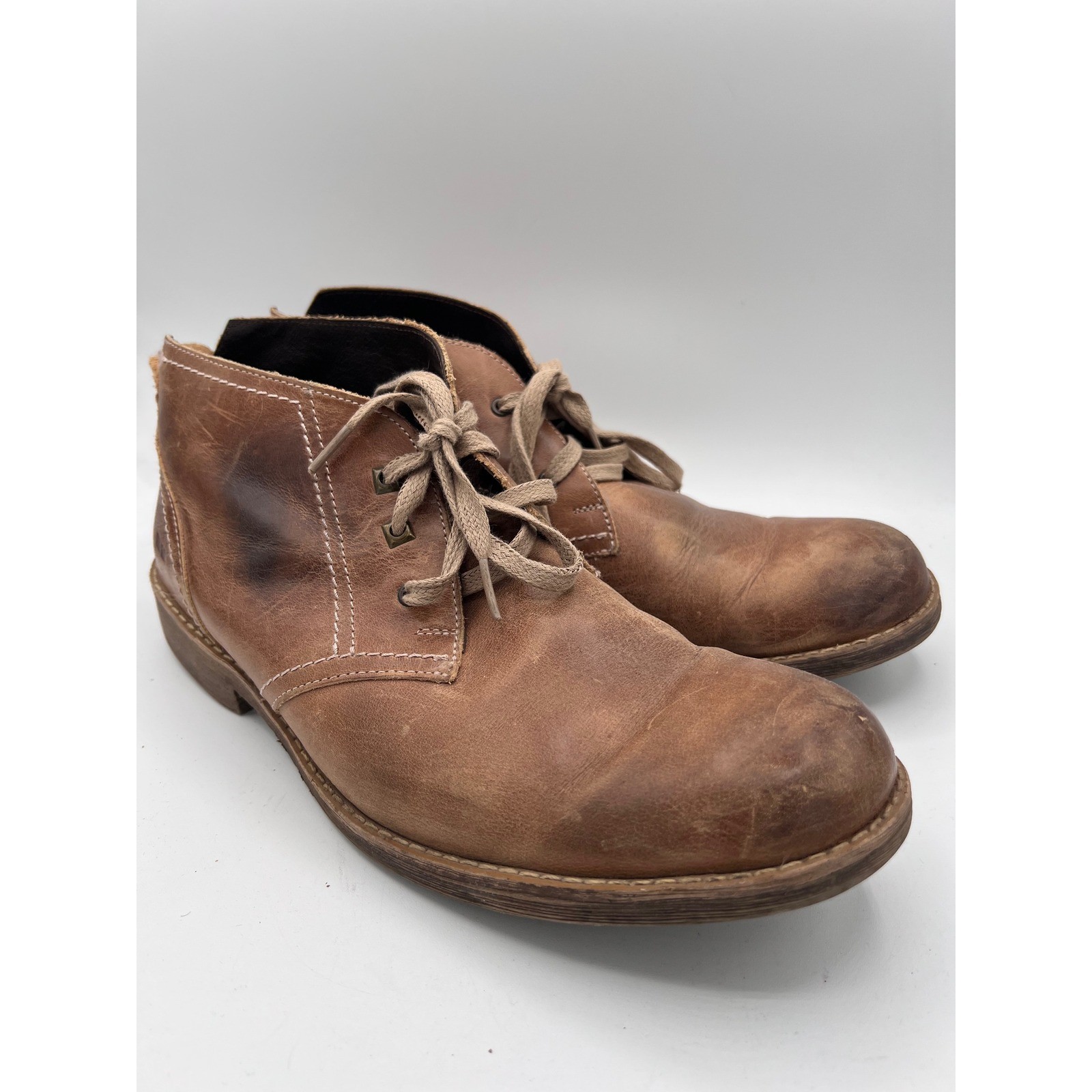 Bed Stu Mens Draco Chukka Boots Size 10.5 Brown Distressed Leather Lace Up