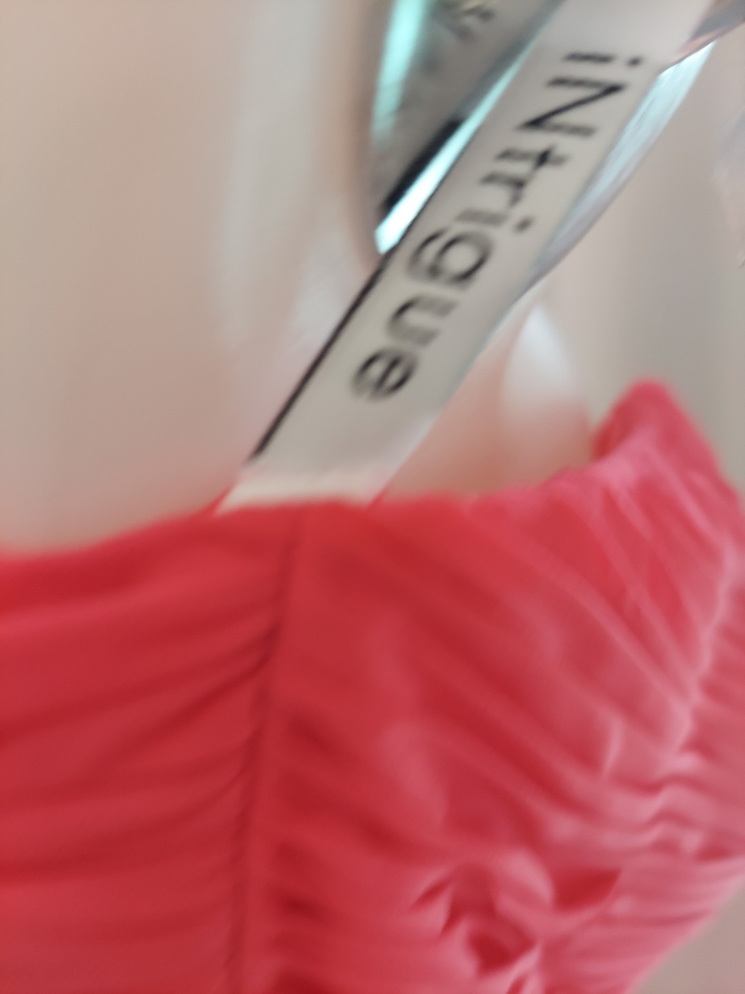 **Intrigue Co. Sz 18 Fushia Pink Gem Accent Prom Dress seetrough Overlay **