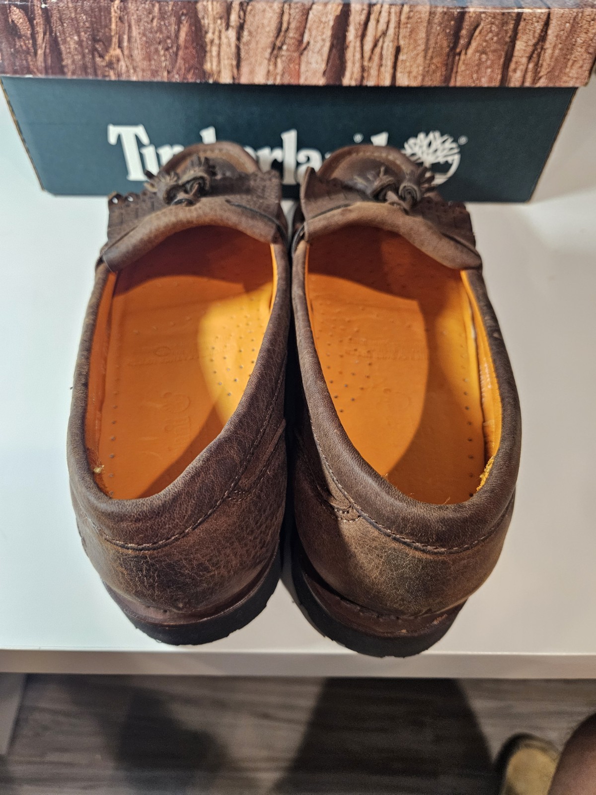 Timberland Men’s Brown Leather Tassel Fringe Loafer Slip-On US 9 M 21041M