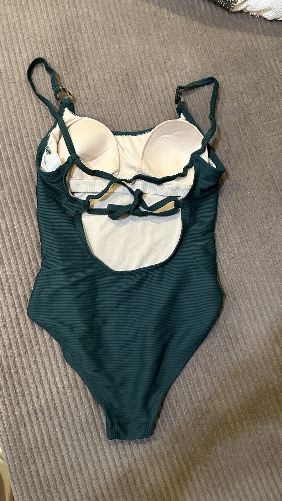 Kona Sol Green One Piece Swimsuit S Solid Spaghetti Straps Built-In Bra