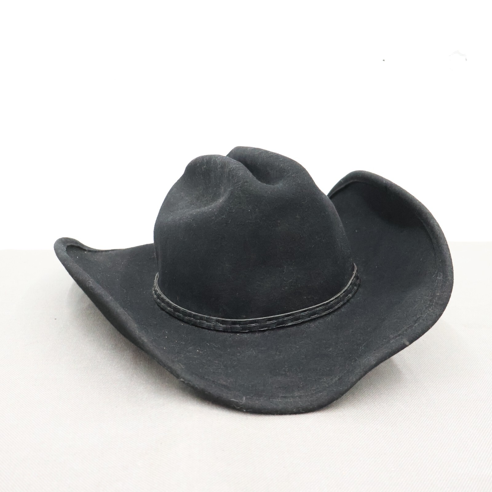 Vintage DPC Dorfman Pacific Co Mens Size 6 5/8 Cowboy Hat Wool Black 20.75″ Dia.