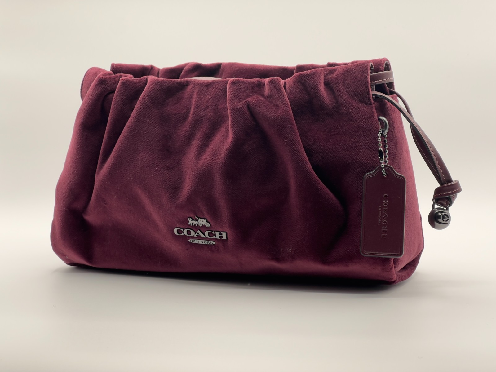 Coach burgundy suede small purse