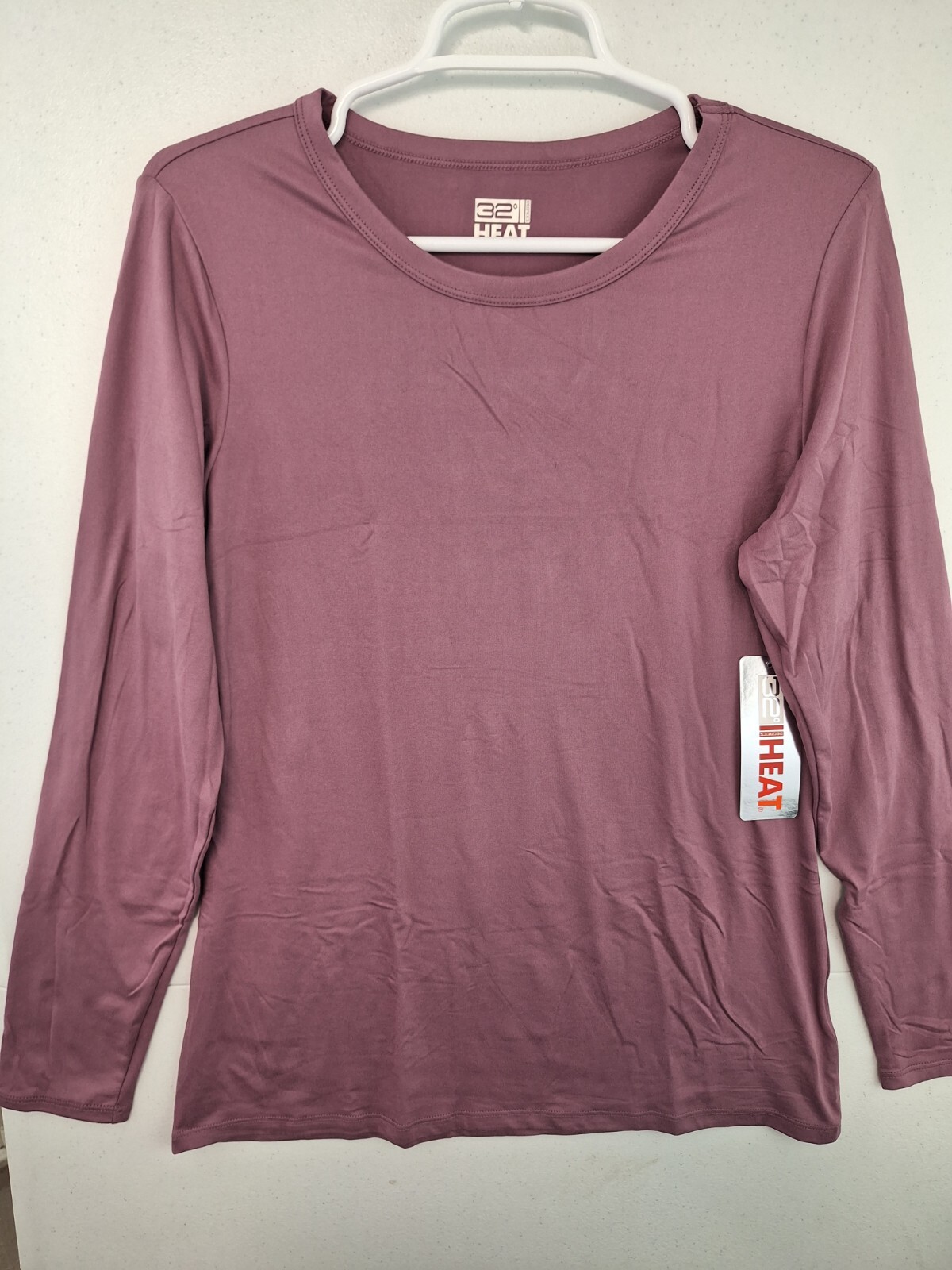 Lot of 2 32 Degrees Heat Women’s Large Fig Berry Soft LS Base Layer Top NWT