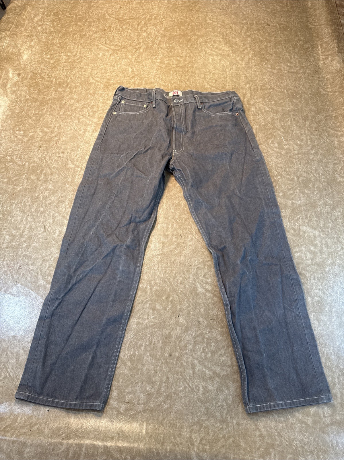 Levi’s 501 Original Fit Button Fly Gray Wash Denim Jeans Mens Size 38×32