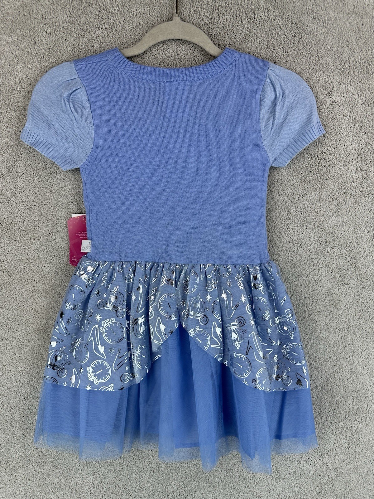 Disney Princess Cinderella Light Blue Short Sleeve Tulle Dress Kids S (6/6X)