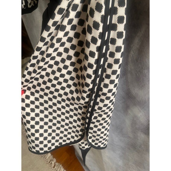 Banana Republic Black Cream Geometric Print Tie Waist Shift Dress Size 2