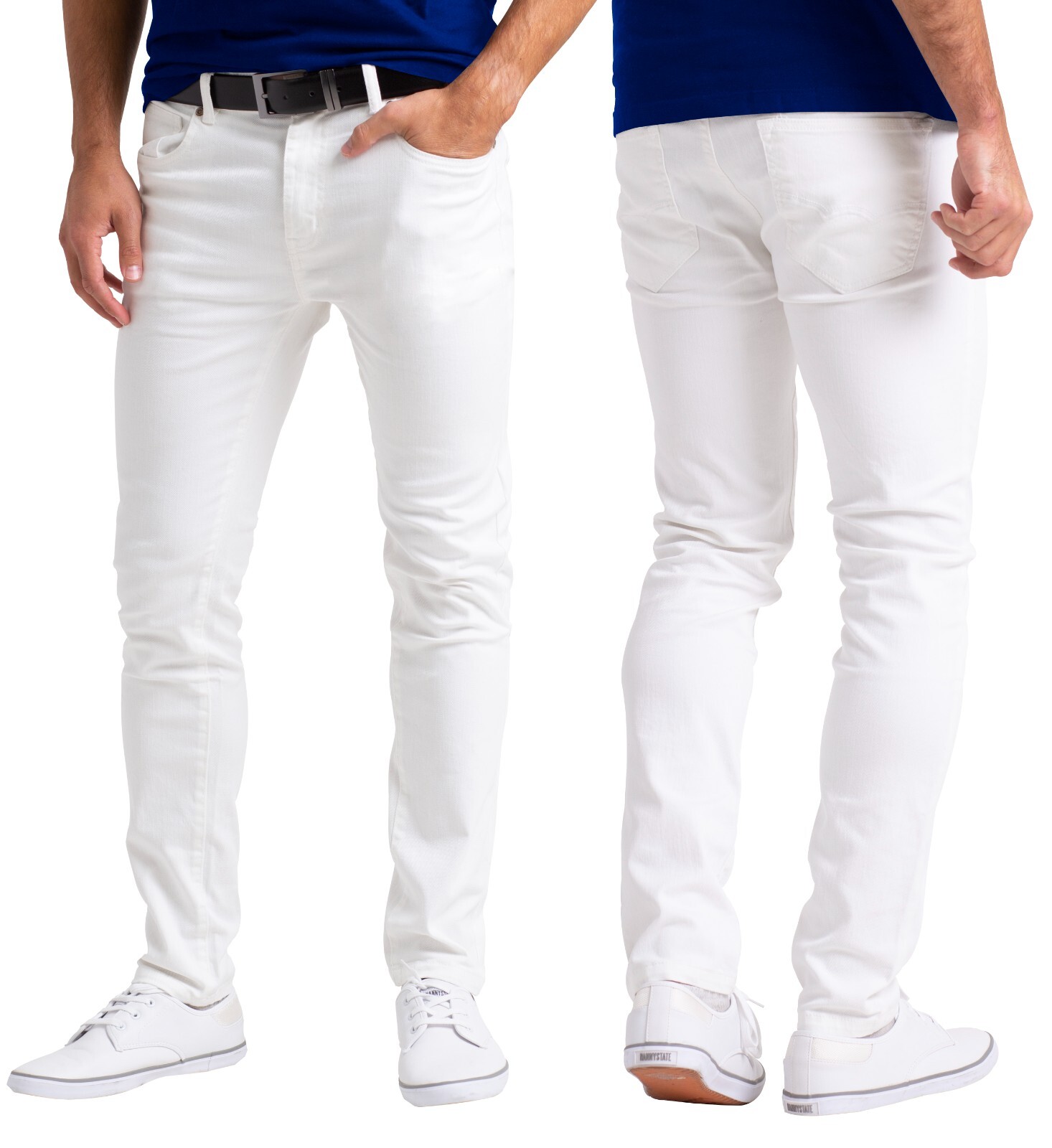 Mens Slim Fit Stretch Jeans Comfy Fashionable Super Flex Denim Pants