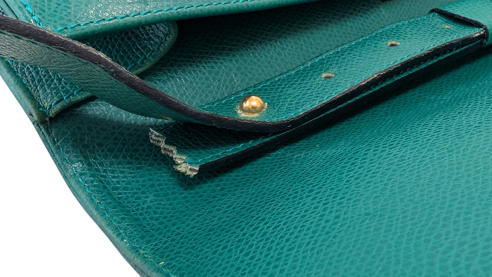 Read‼ Yves Saint Laurent Shoulder Bag Arabesque Leather Green YSL