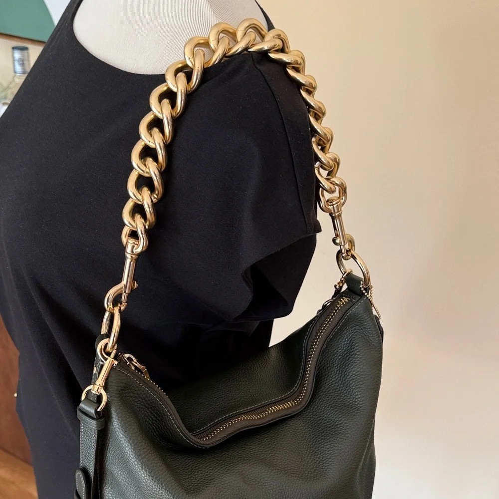 COACH Legacy Green Pebbled Leather Abby Hobo Bag Leather Strap