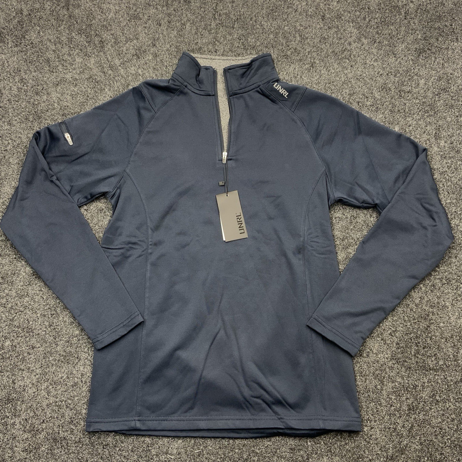 New UNRL Quarter Zip Pullover Men Athletic Golf Lightweight XS Performance Navy