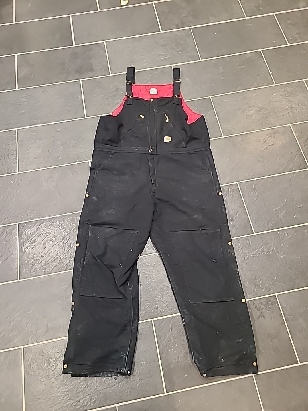 Carhartt Duck Quilt-Lined Zip-to-Thigh Bib Overalls 48×32 RN#14806