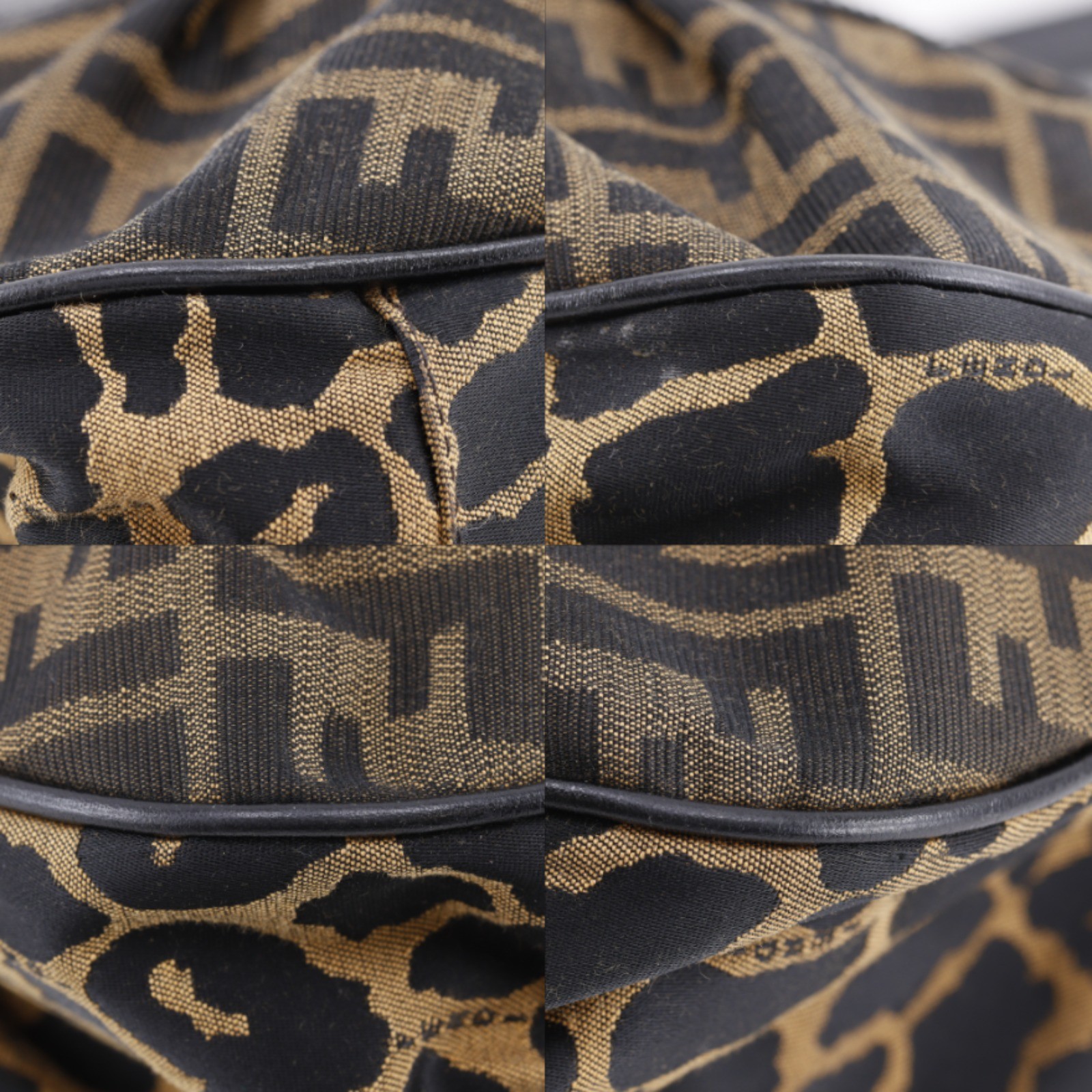 FENDI zucca leopard Tote Bag 8BH629 Brown Nylon canvas Leopard Women