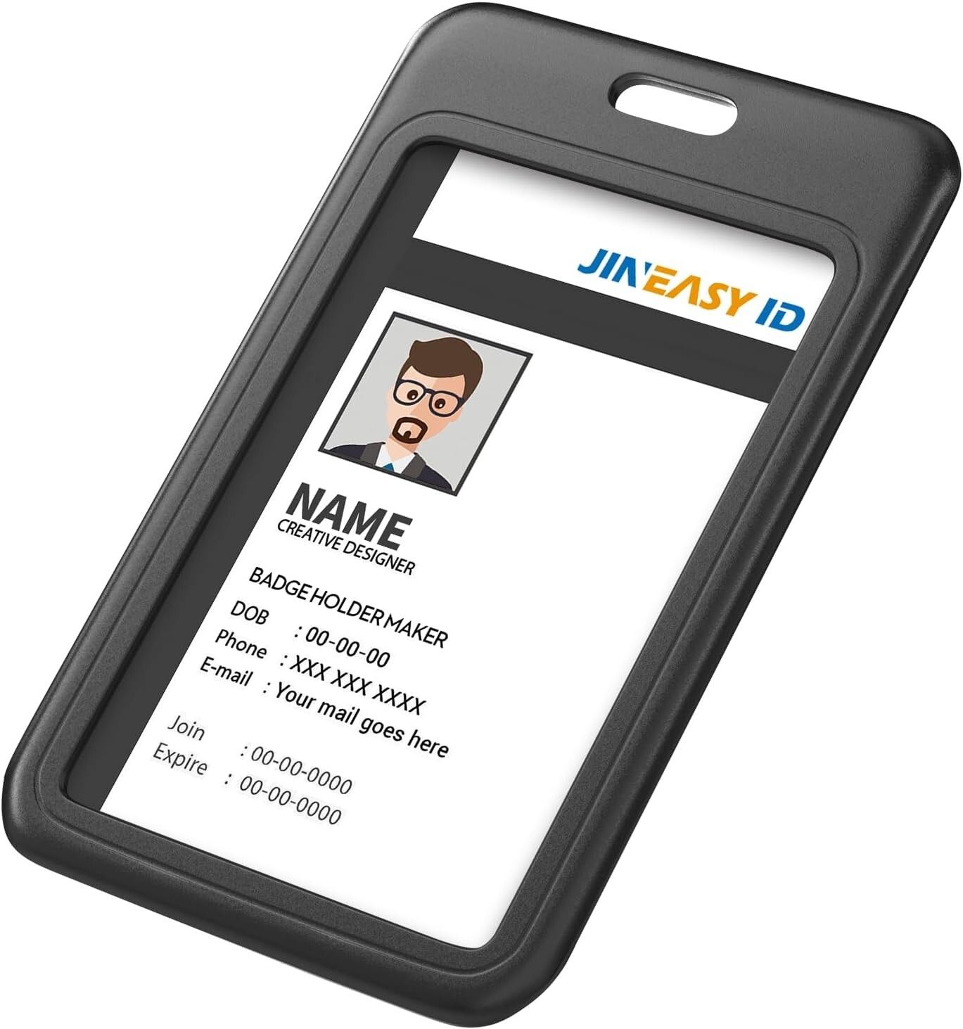 2pcs ID Badge Holder Vertical Card Holder Heavy Duty for Work Key Card Men Women