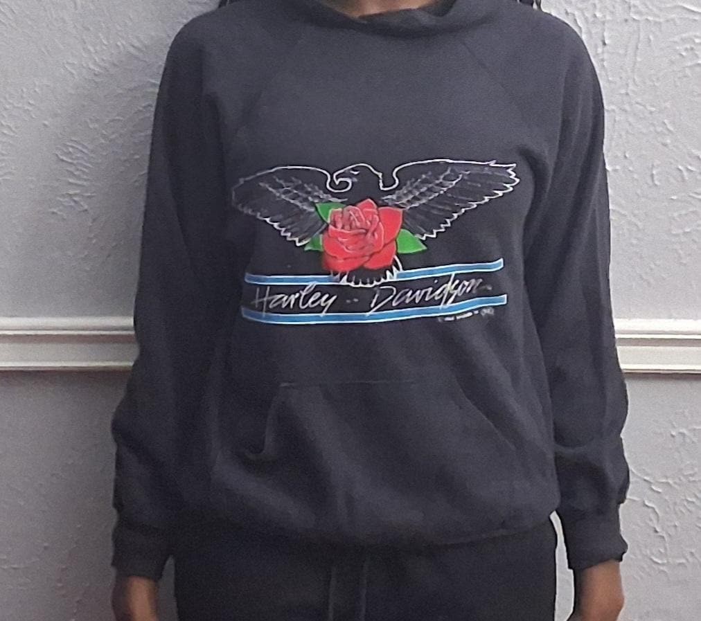 Vitage Black Harley Dawson Hoddie