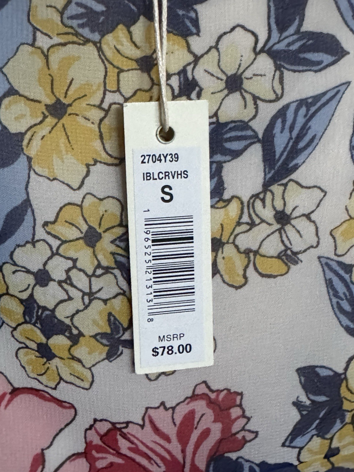 NWT Max Studio Floral Blouse Sheer Design Built-In Tank Top (Size: Small)