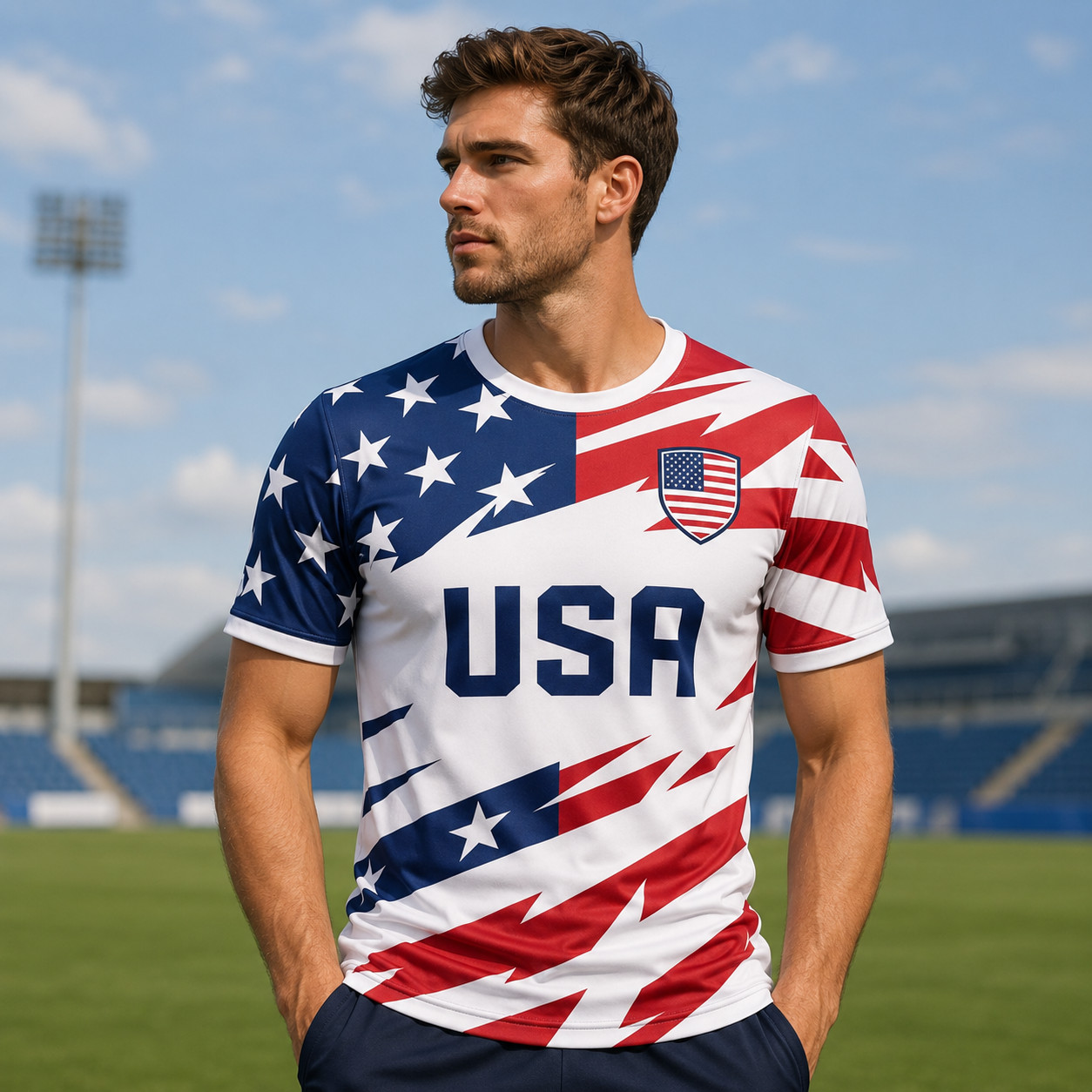 Custom USA Soccer Jersey Personalized Name Number Football Fan Shirt Gift