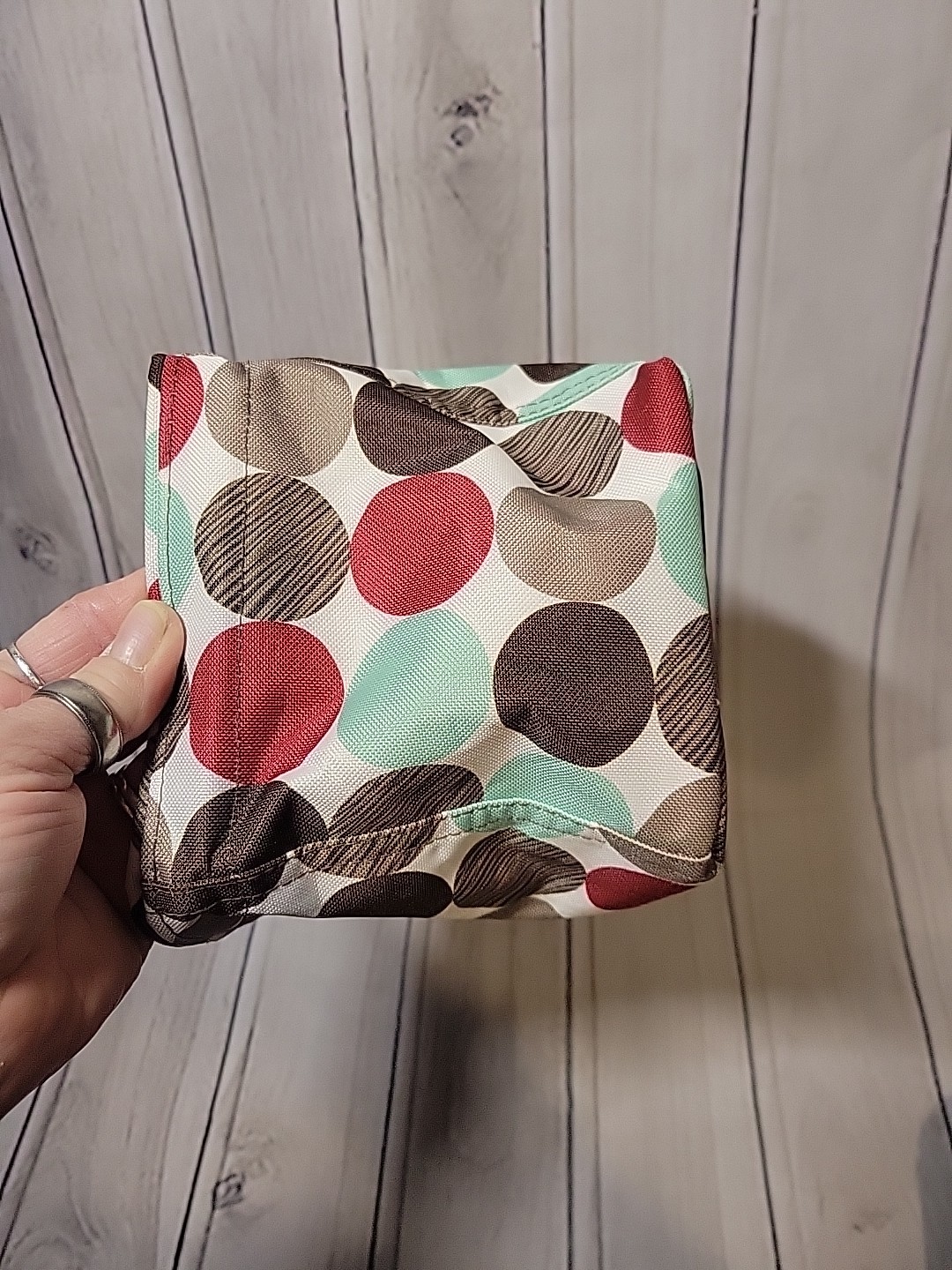 Thirty One 31 Small Tote Organizer Polka Dots 6×6 inches