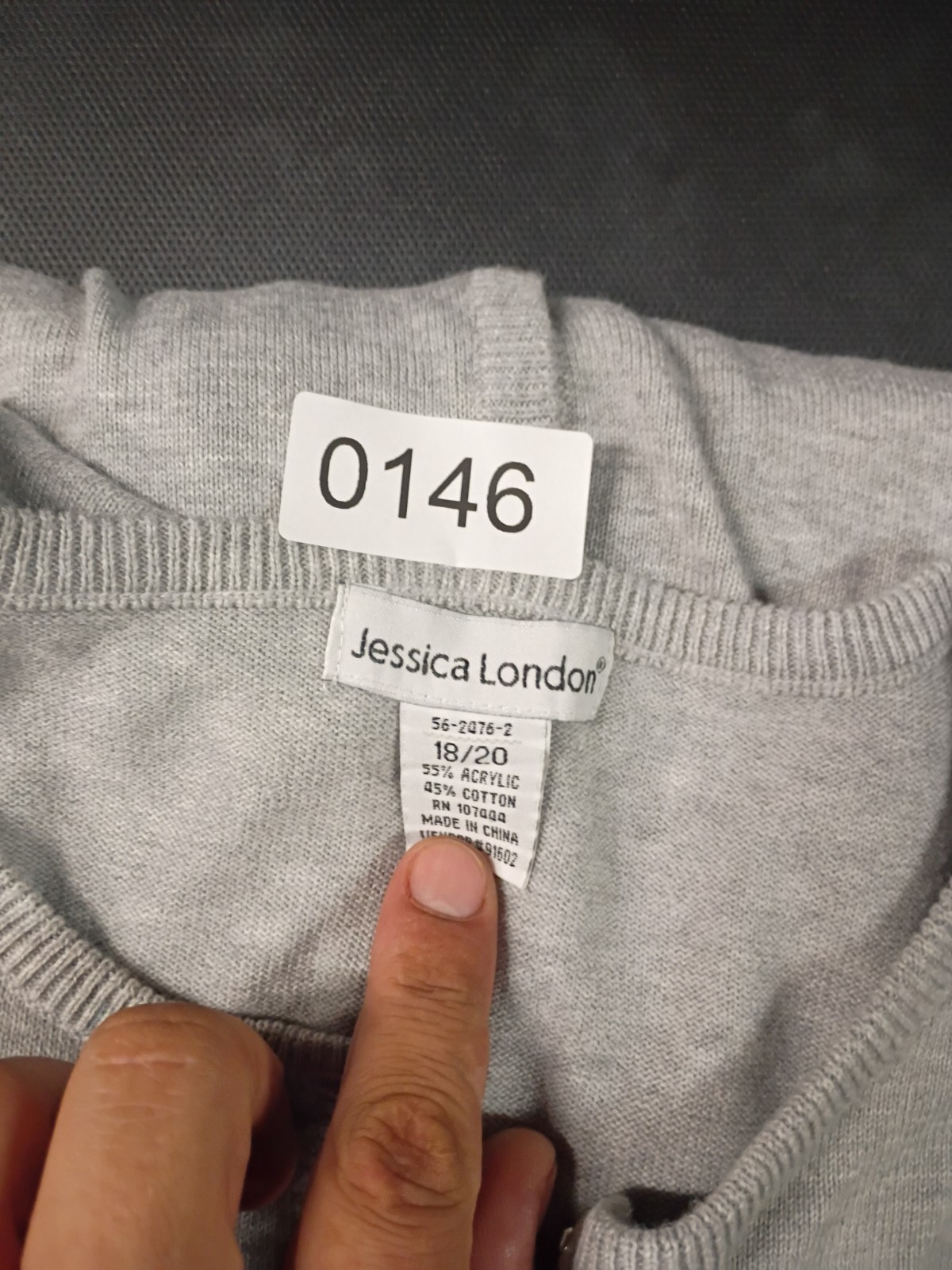 Jessica London Button-up Sweatshirt Women’s Plus Size 18/20 Gray