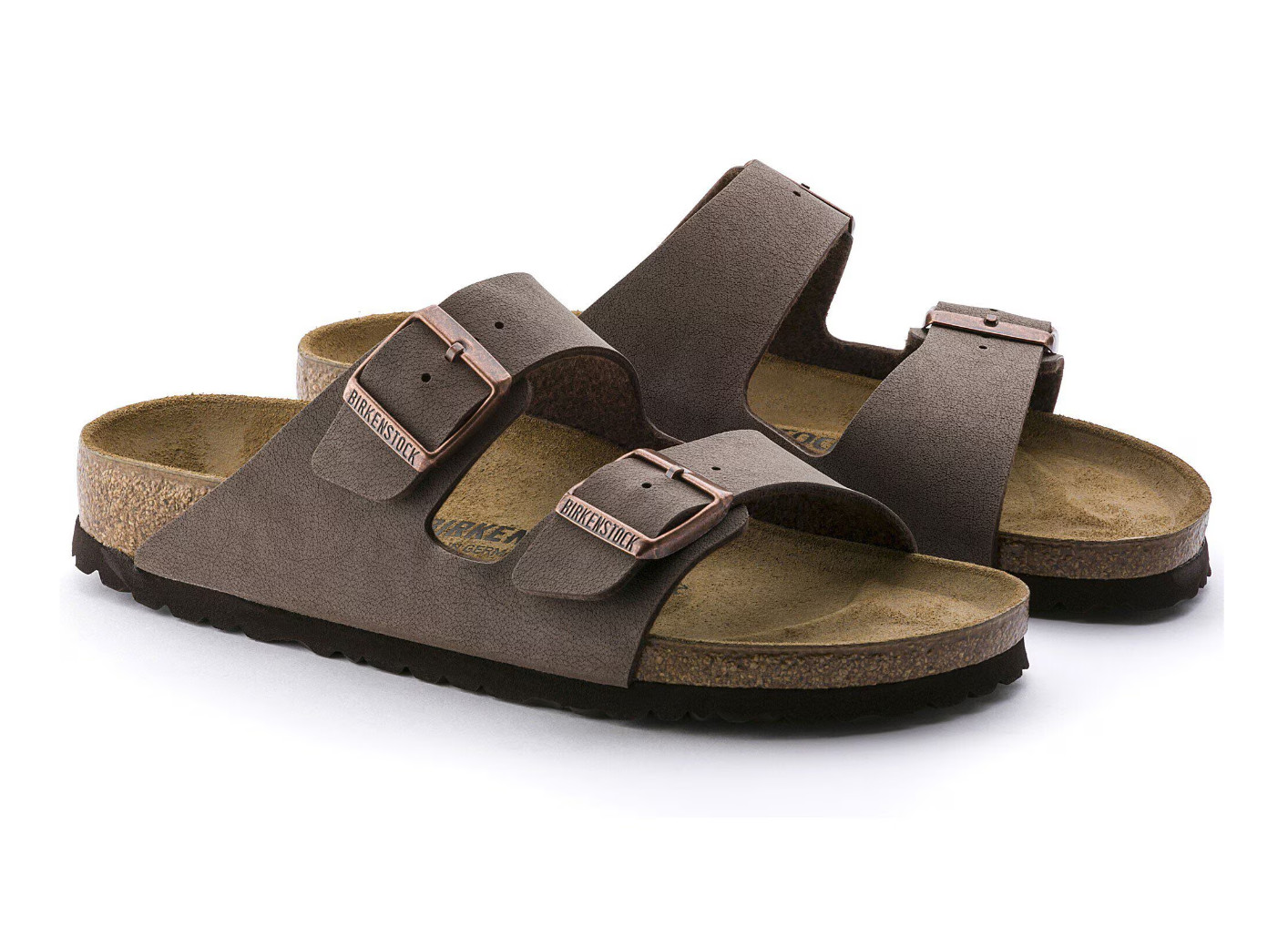 Birkenstock Arizona Birkibuc Two-Strap Mocha/Stone Unisex Sandals EU 37-45 NEW