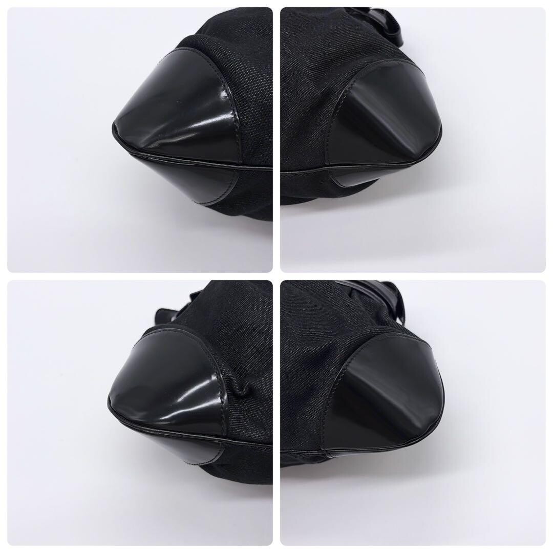 SALVATORE FERRAGAMO Shoulder Bag Marisa Denim Black Authentic From Japan