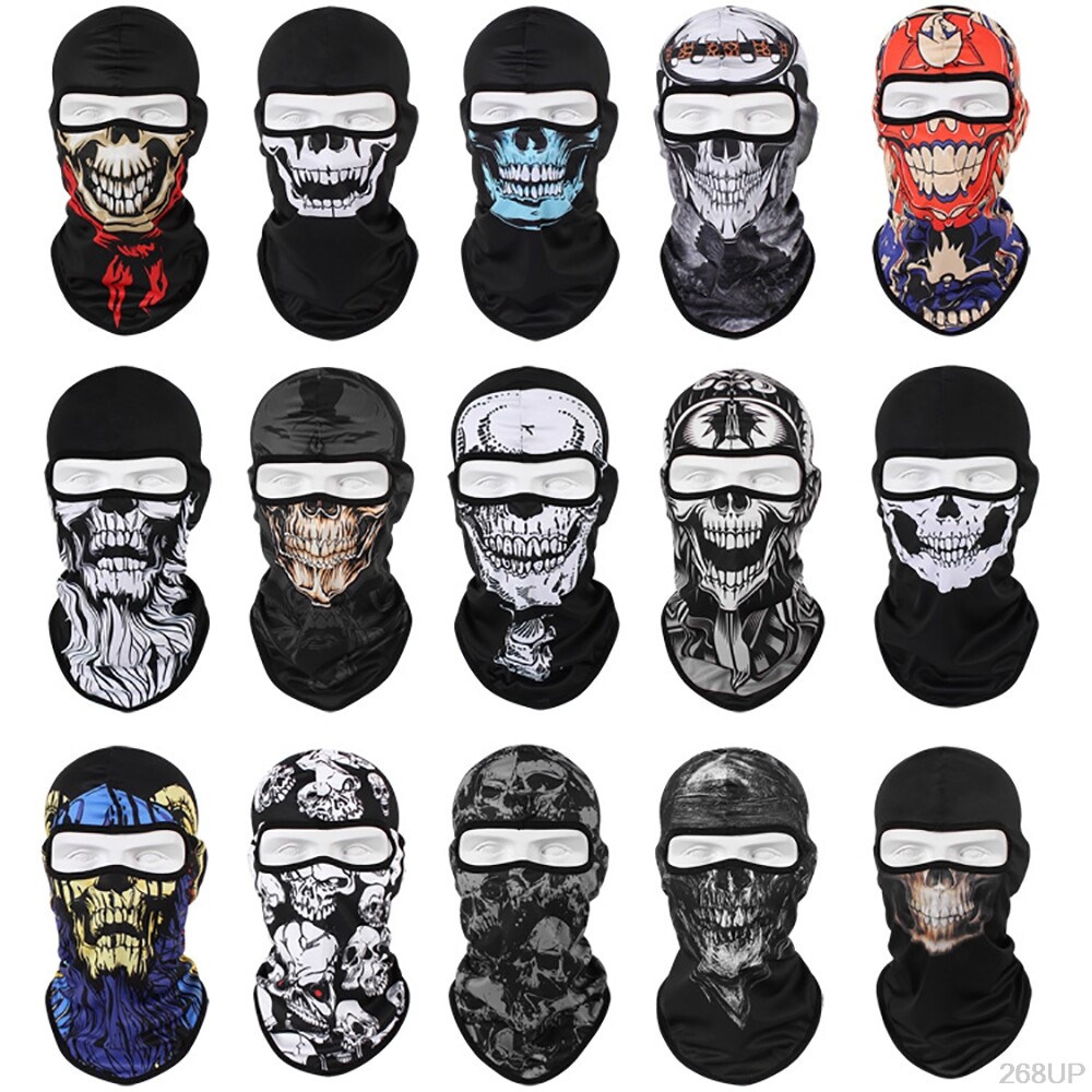 Tactical Skull Ghost Printed Full Face Mask Balaclava Halloween Ski Motorcycle
