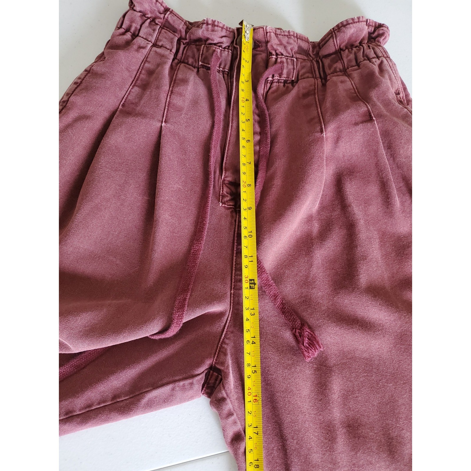 Free People Margate Pleated Trouser Pants Dusty Rose Paperbag Waist Drawstring S