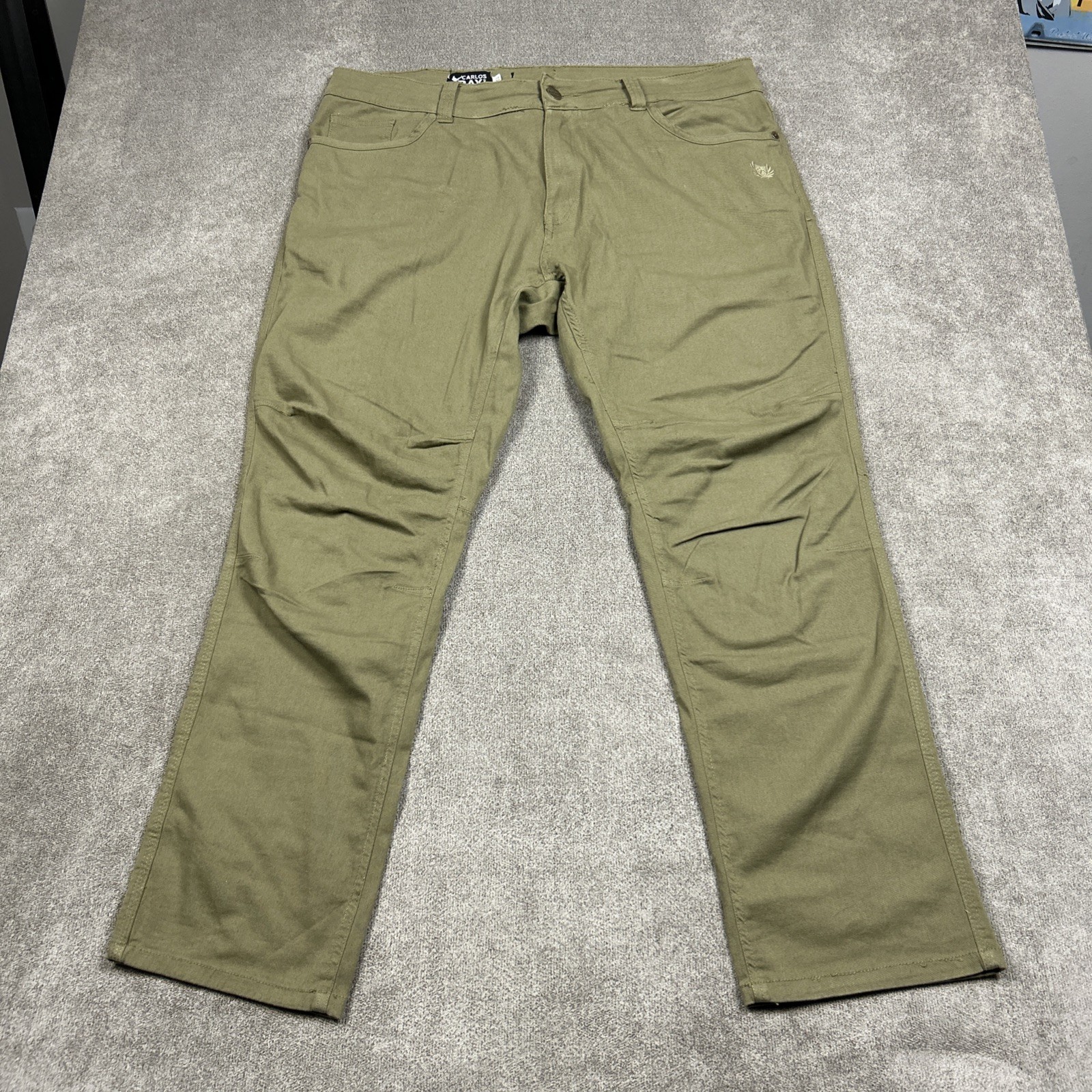 TD Apparel Carlos Ray Slim Fit Tactical Pants Mens 38×30 Green Cotton Spandex