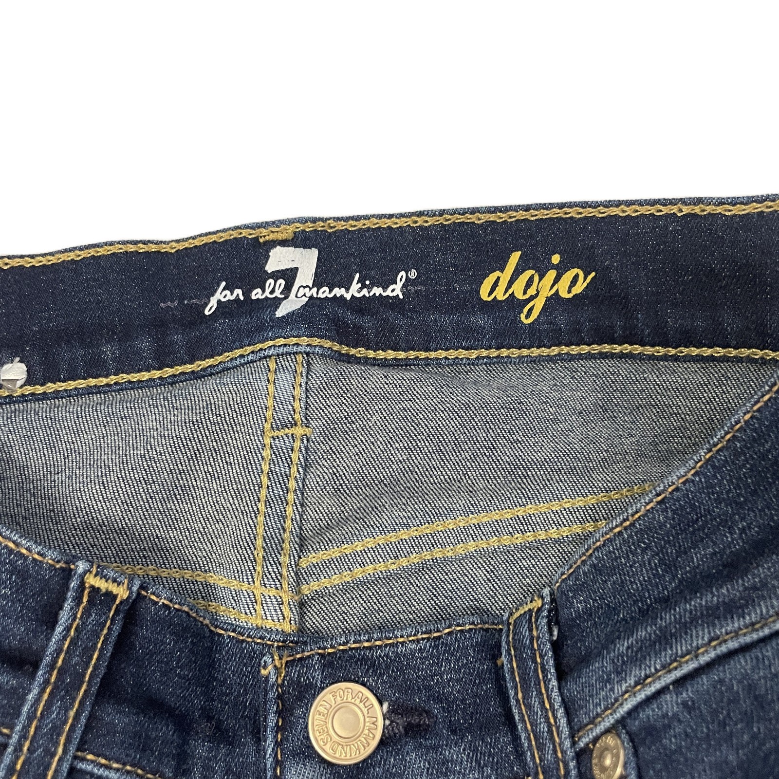 Seven For All Mankind Dojo Jeans Women’s Sz 28 /34 L Flare Leg Dark Wash Stretch