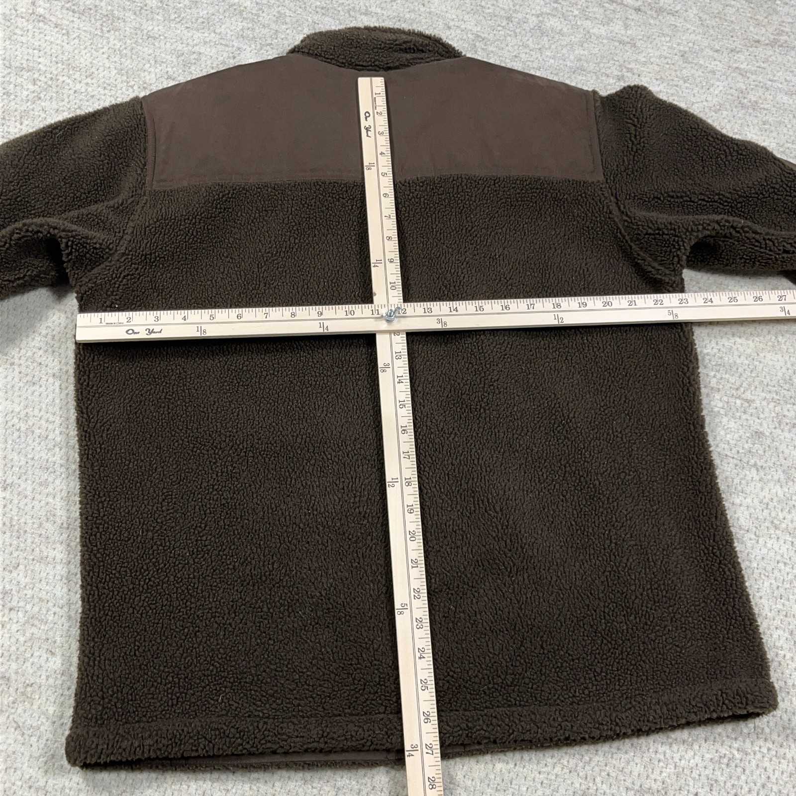Vintage Columbia Jacket Men Large Dark Brown Sherpa Fleece Elbow Pads Teddy