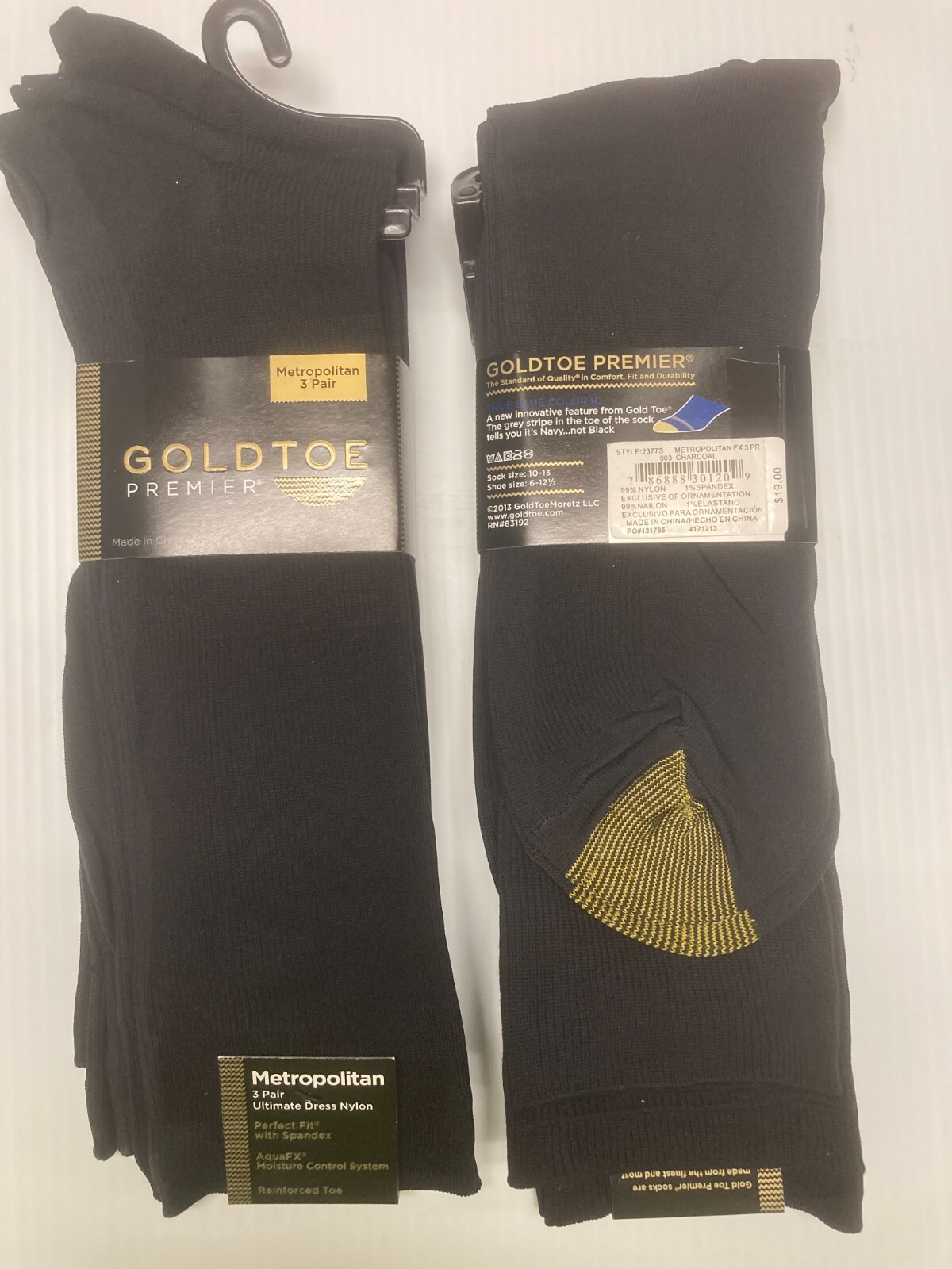 Gold Toe Men’s Metropolitan Dress Crew Socks, Black, 3 pairs, Free Shipping!