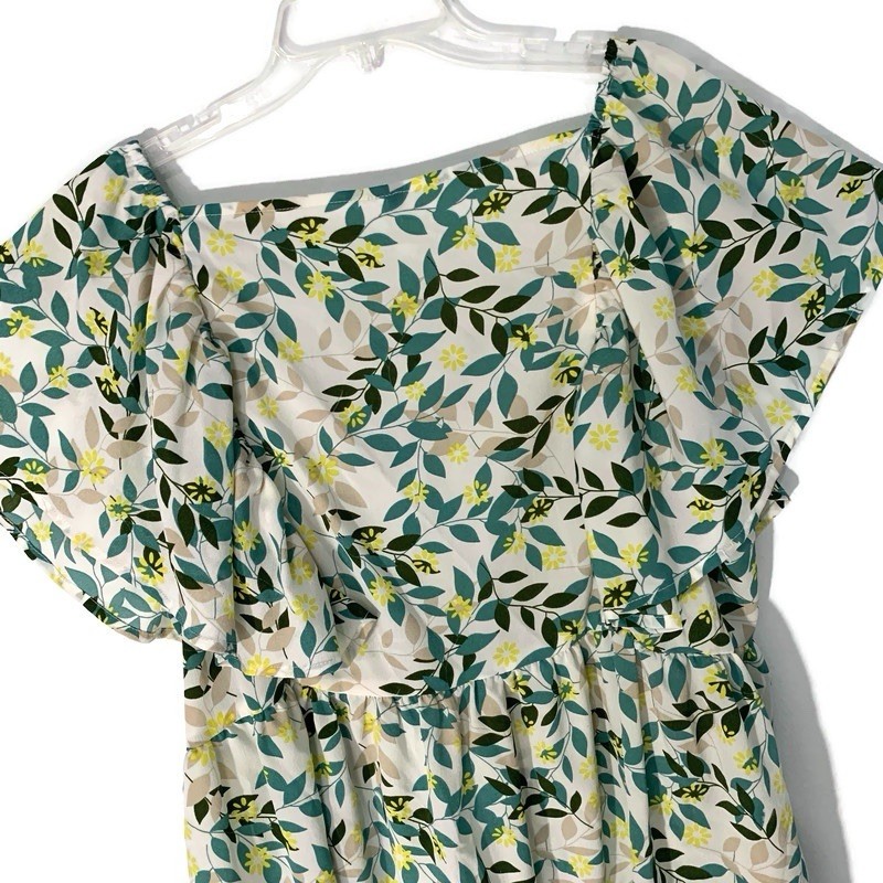 Women’s Floral Peplum Blouse 1XL Square Neck Flutter Sleeve Top Cottagecore Boho