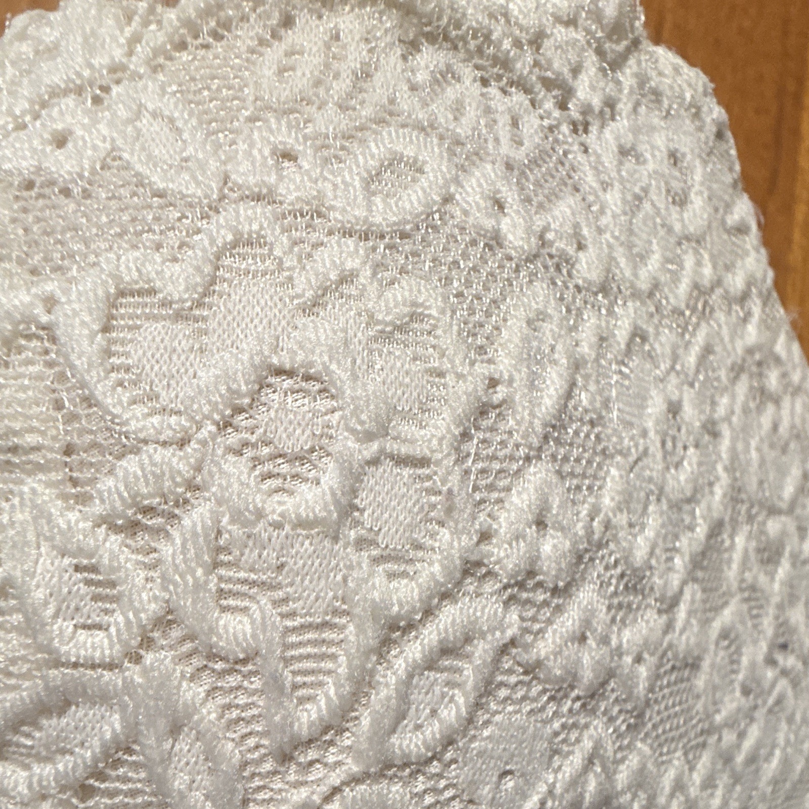 Aerie Underwire Lace Bra 36C White Floral Semi-Sheer Hook & Eye Adjustable