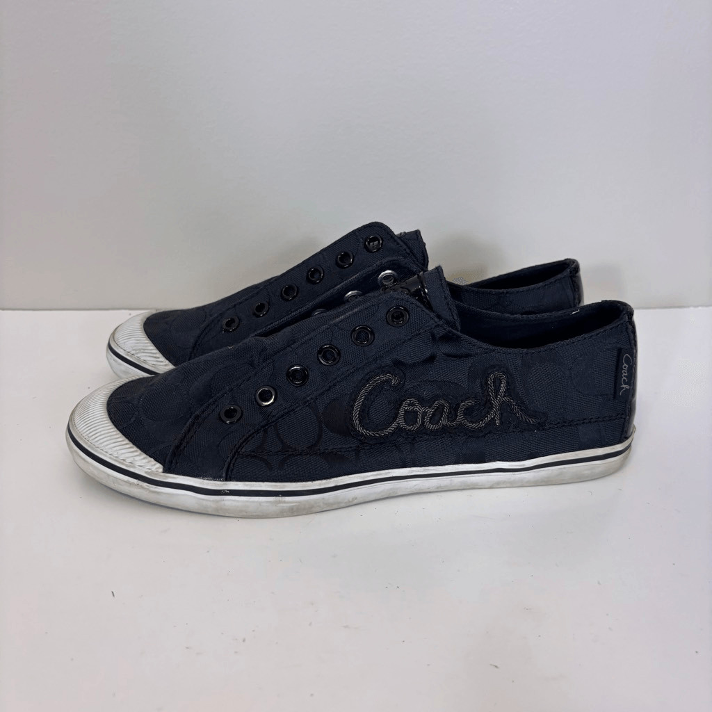 Coach Black Monogram C Keeley Logo Slip On Sneaker Shoes Women’s 9.5