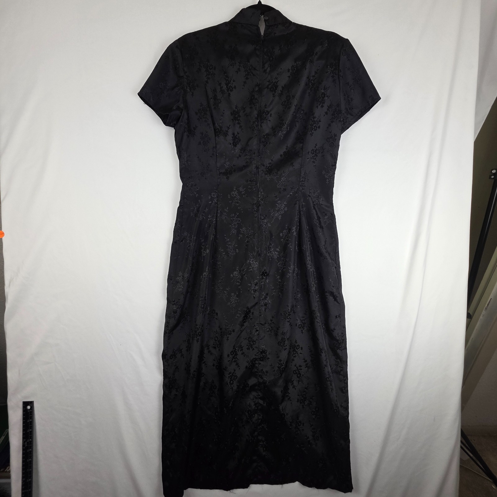 Mandarin Style Dress Black Chinese Motif Tight-Fitting